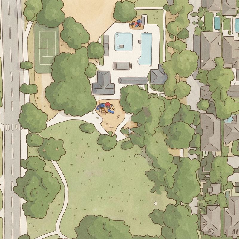 Illustrated map of Tietze Park