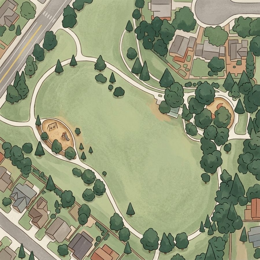 Illustrated map of Timberline Park