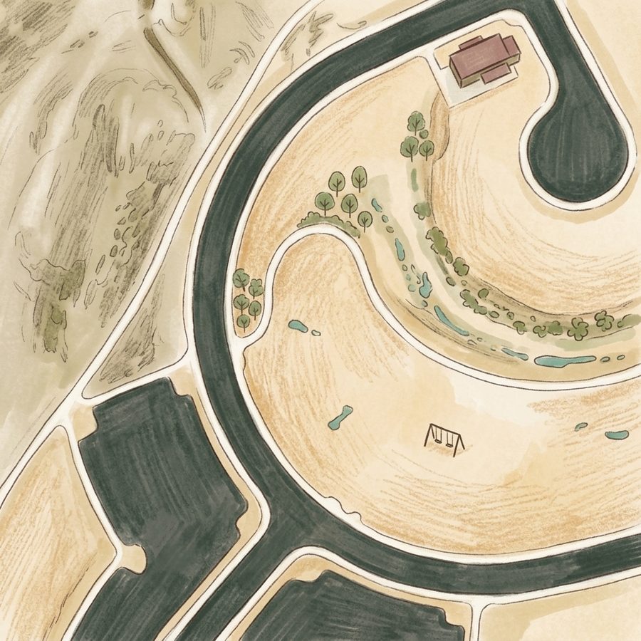 Illustrated map of Timberline & Skyridge Community Playground