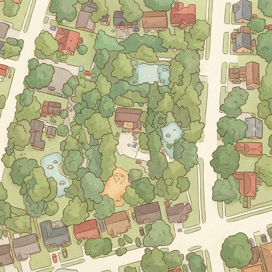 Illustrated map of Timberwood Park