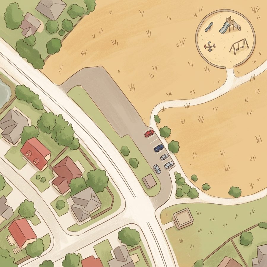 Illustrated map of Toepfer Park