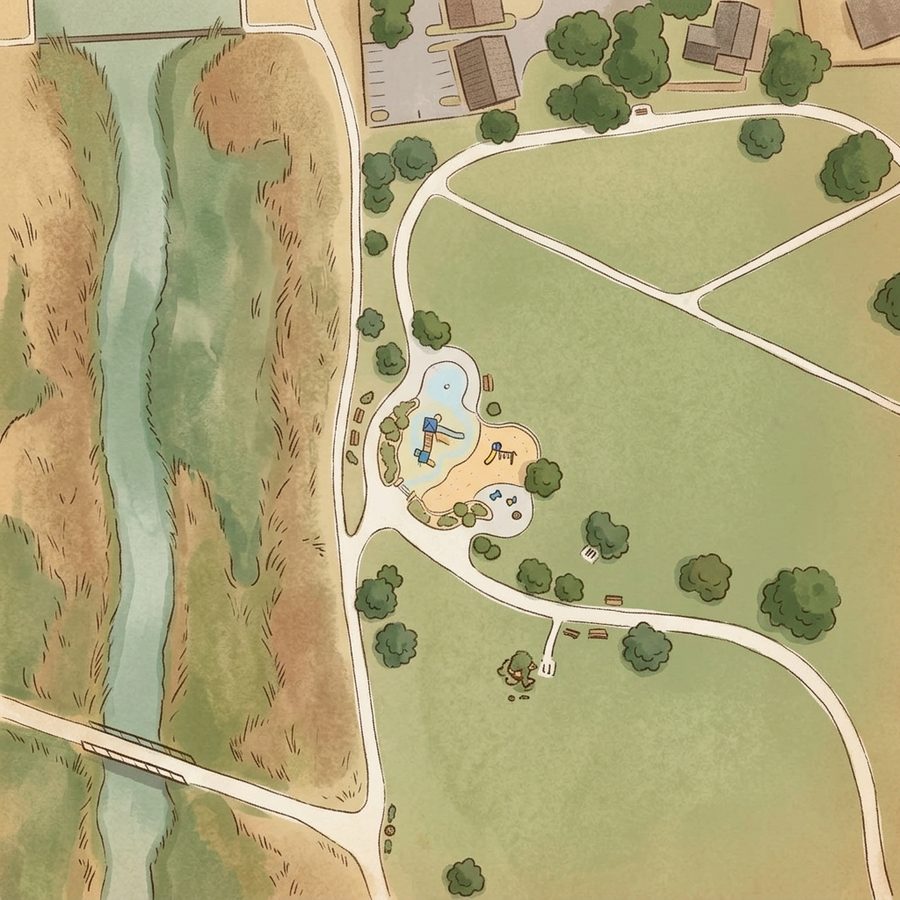 Illustrated map of Tollgate Park