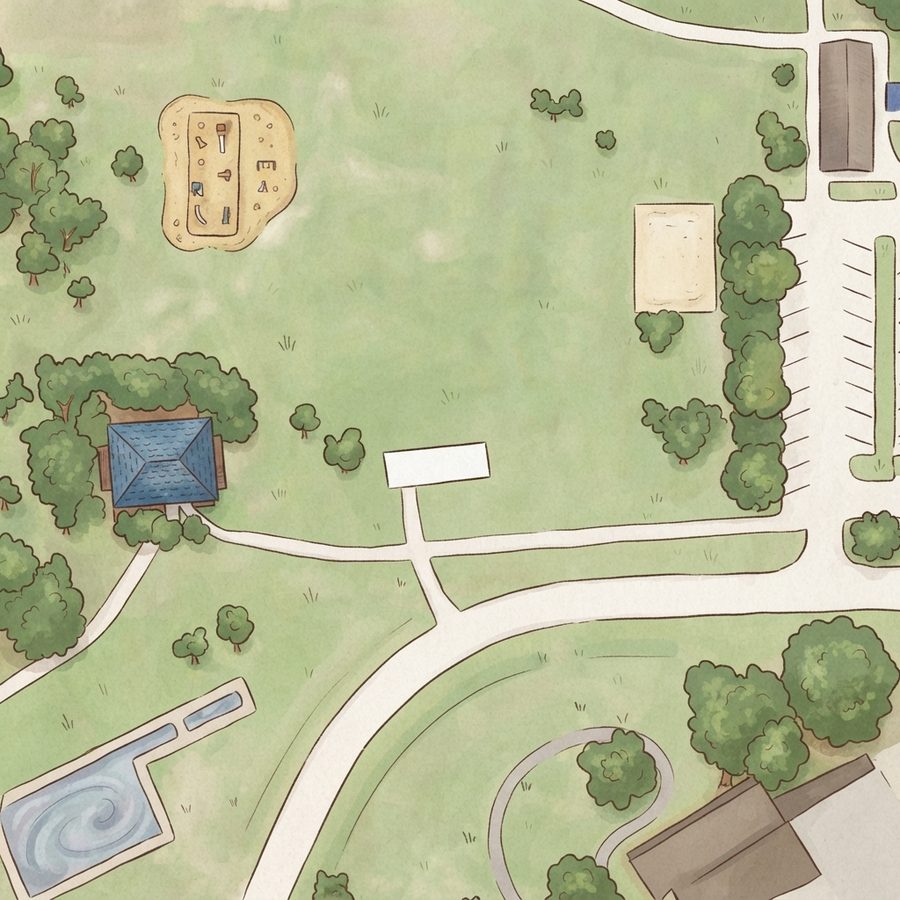 Illustrated map of Tom Bass Pavillion 4