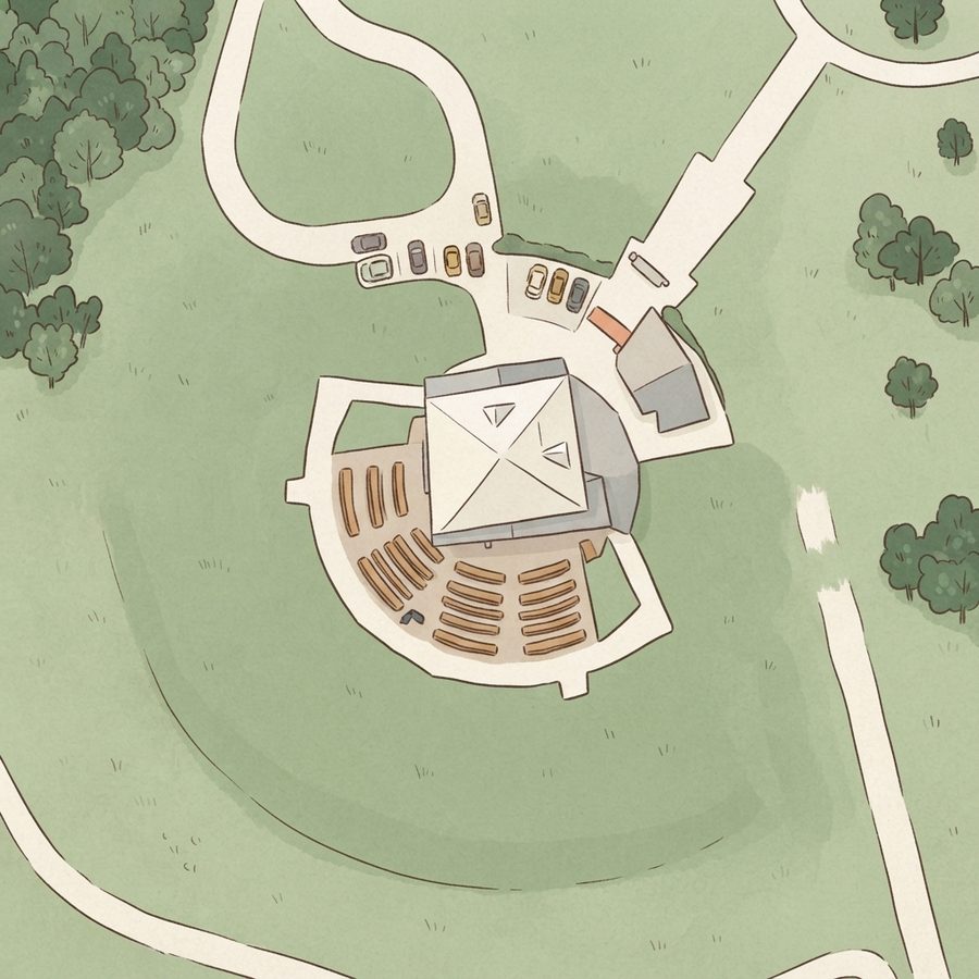 Illustrated map of Tom Bass Pavillion