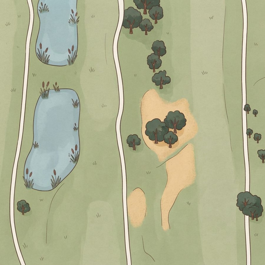 Illustrated map of Tom Bass Regional Park & Dog Park