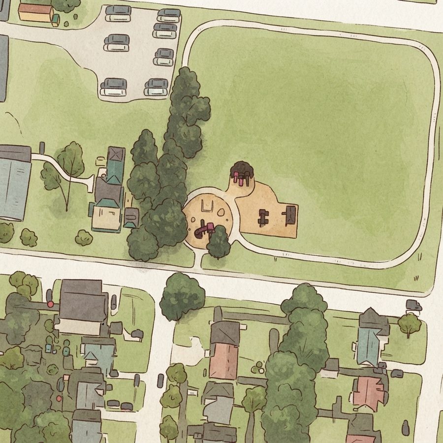 Illustrated map of Tom Joy Park