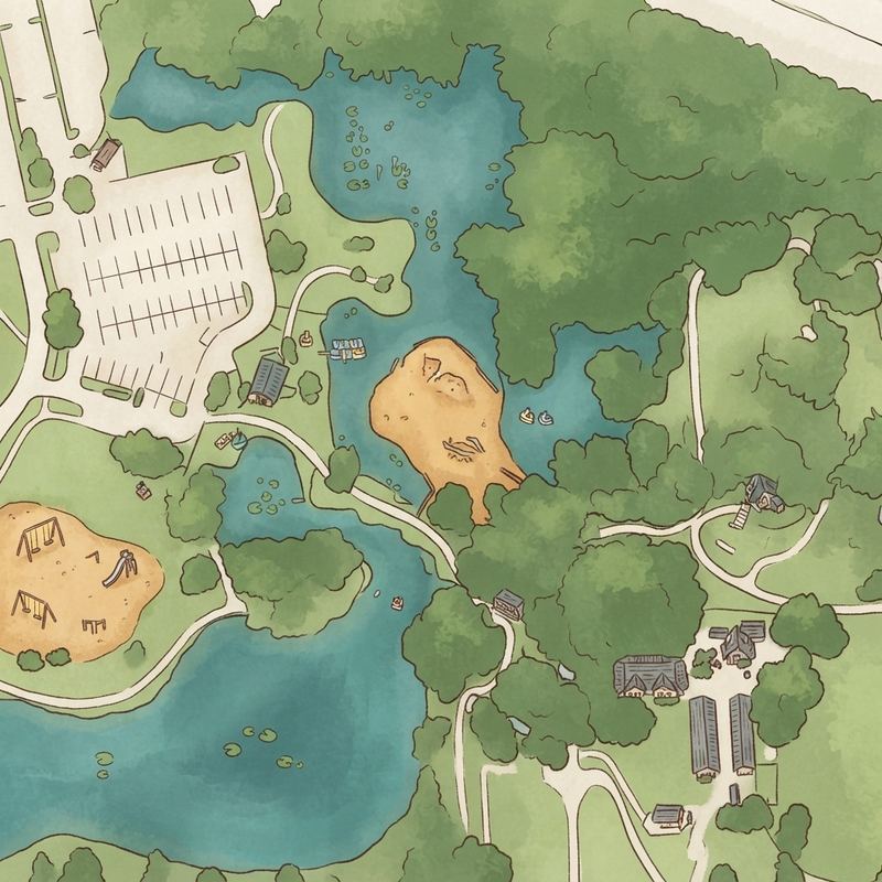 Illustrated map of Tom Sawyer's Play Island