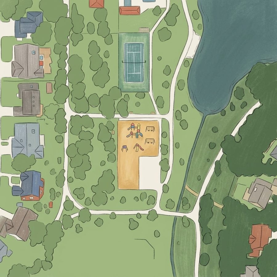 Illustrated map of Tommy Davis Park