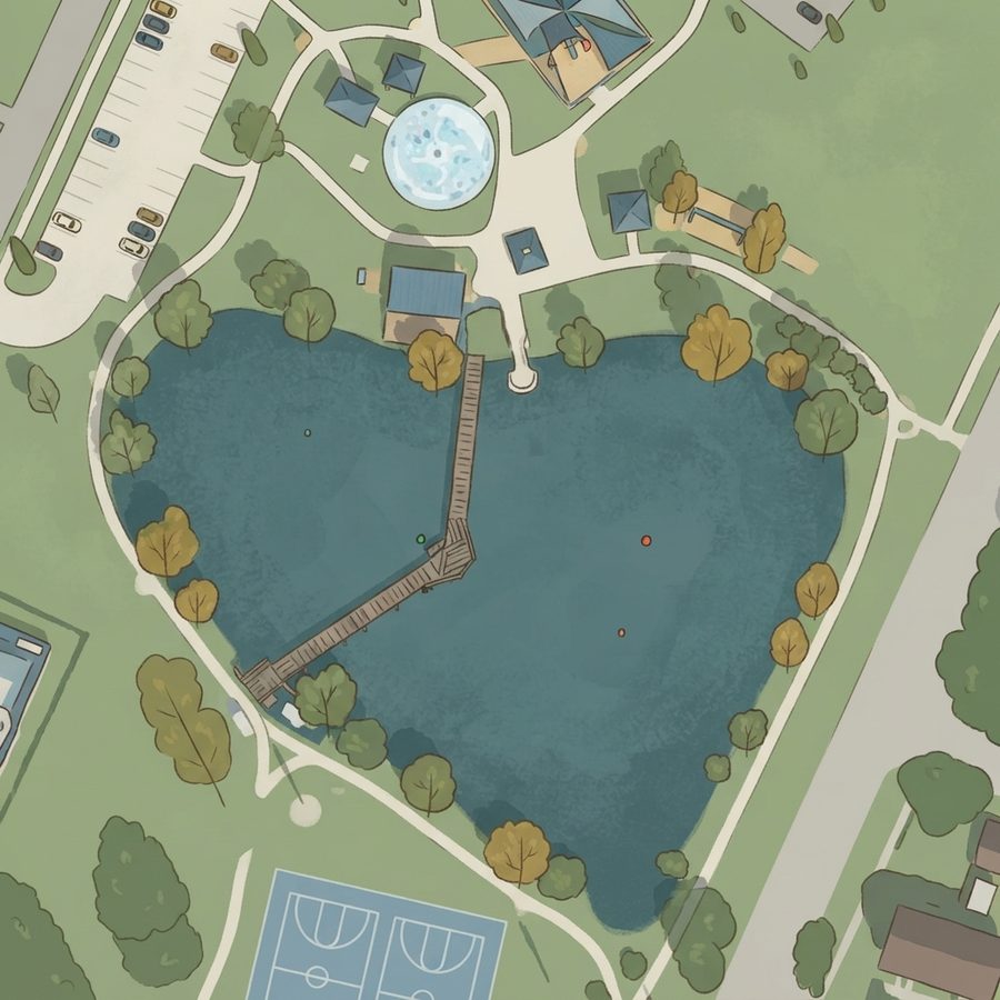 Illustrated map of Torcaso Cove
