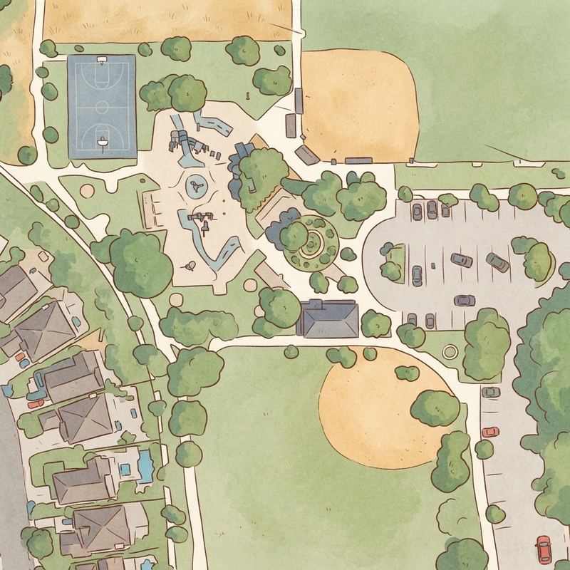 Illustrated map of Torrey Hills Park