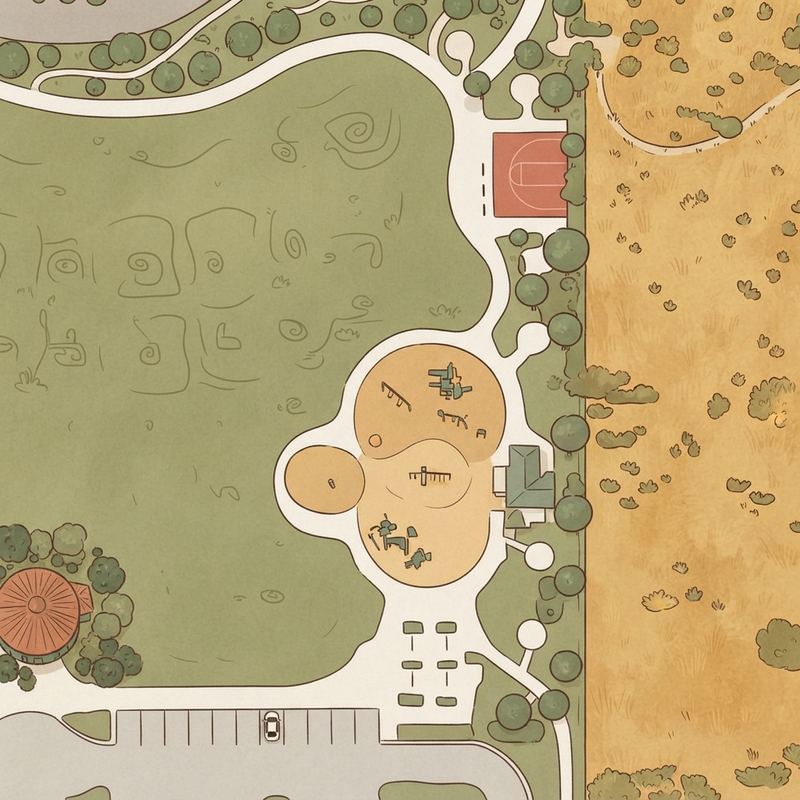 Illustrated map of Torrey Meadows Park