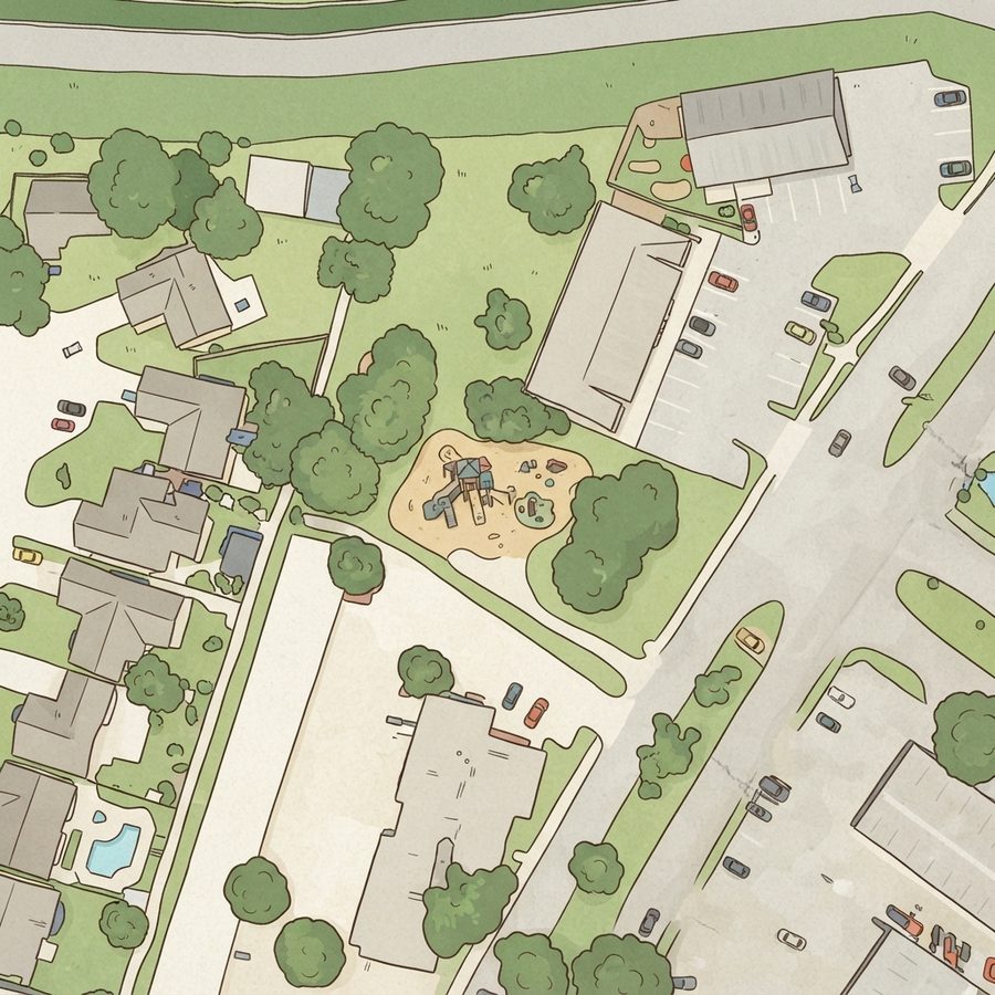 Illustrated map of Tower Park