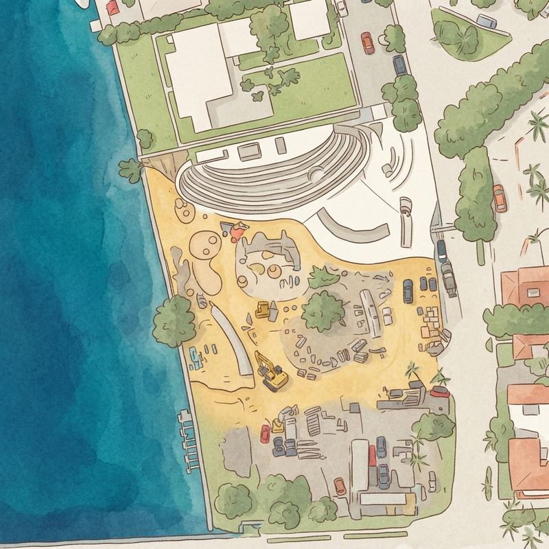 Illustrated map of Town of Bay Harbor Islands Park