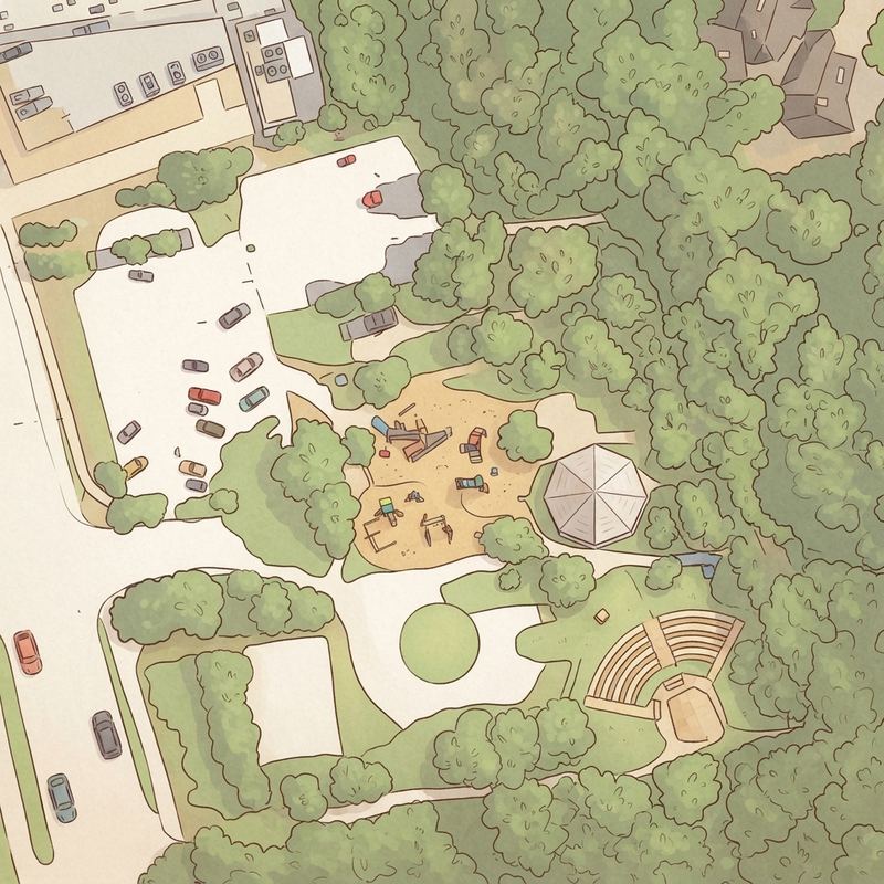 Illustrated map of Town park playground