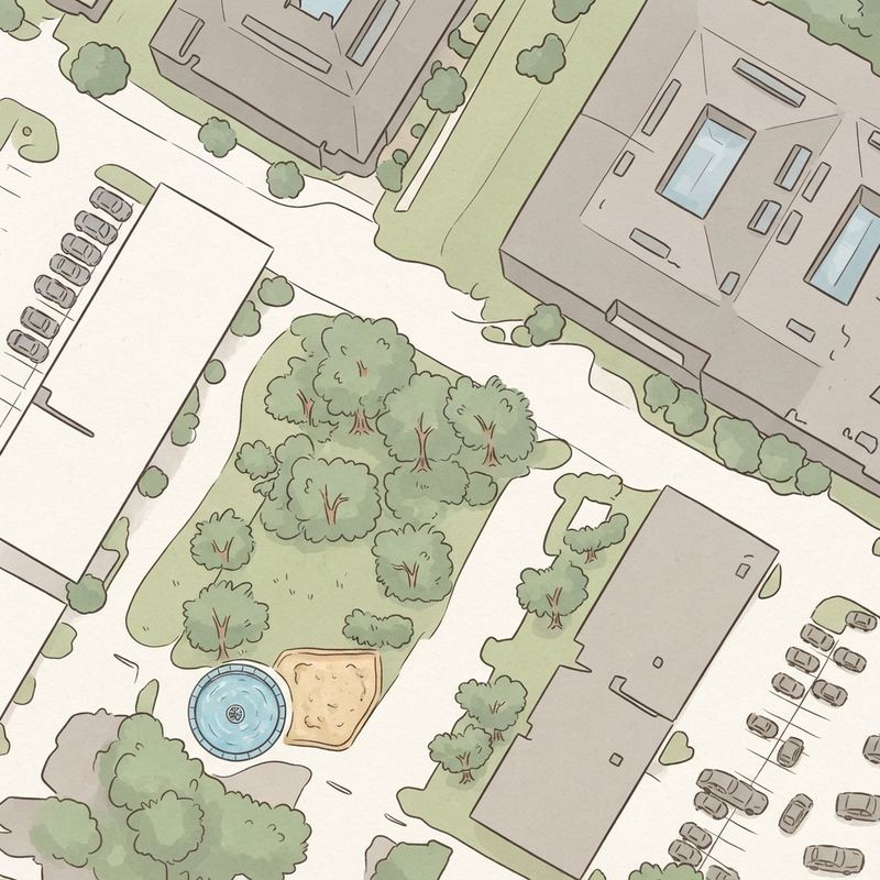 Illustrated map of Town Square Boulevard Park