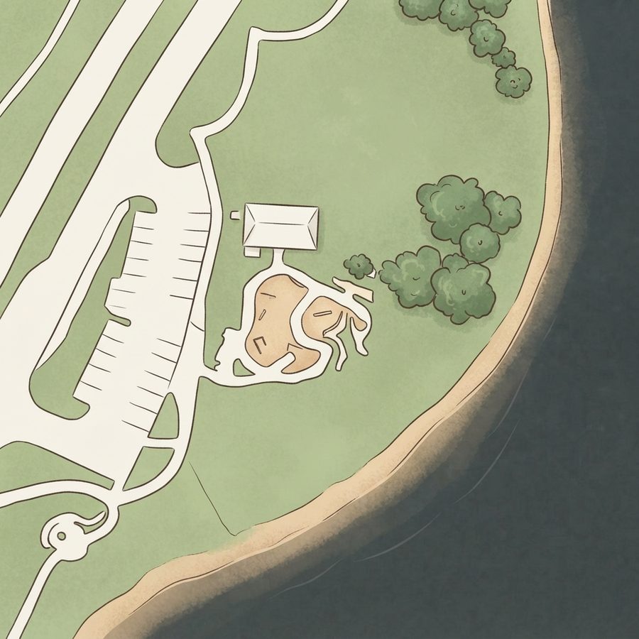 Illustrated map of Towne Lake Memorial Park