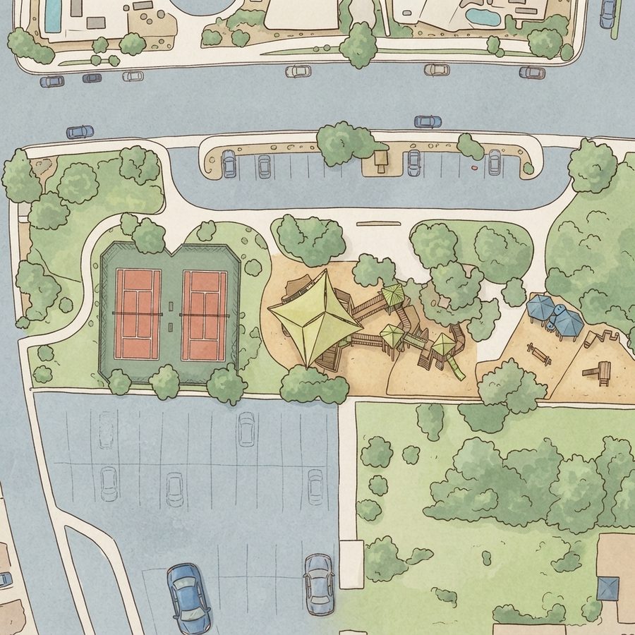Illustrated map of Trail Canyon Park