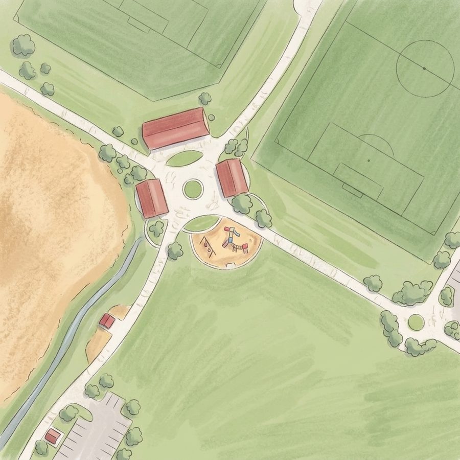 Illustrated map of Trail Winds Park