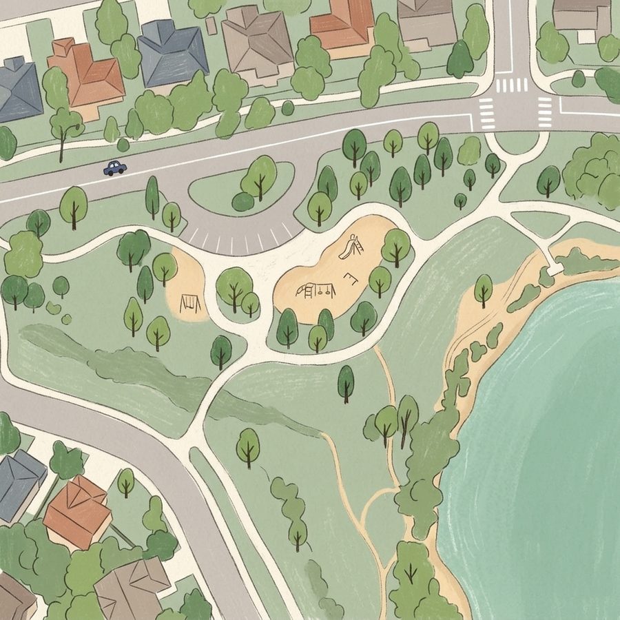 Illustrated map of TrailMark Park
