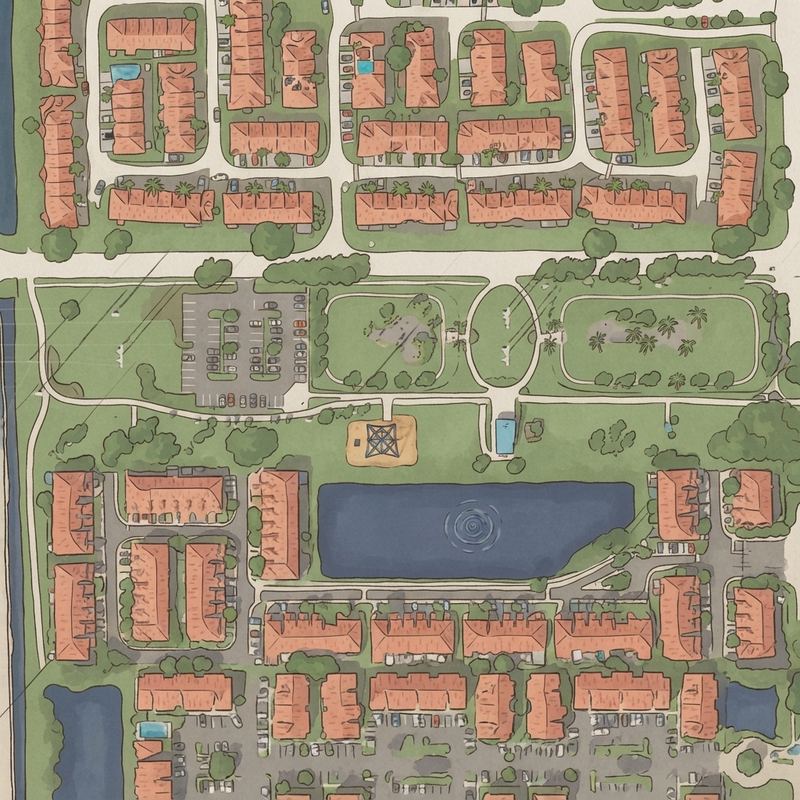 Illustrated map of Trails & Tails Park