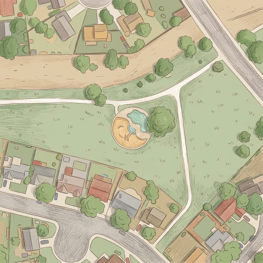 Illustrated map of Trailside Park Playground and Pavillion
