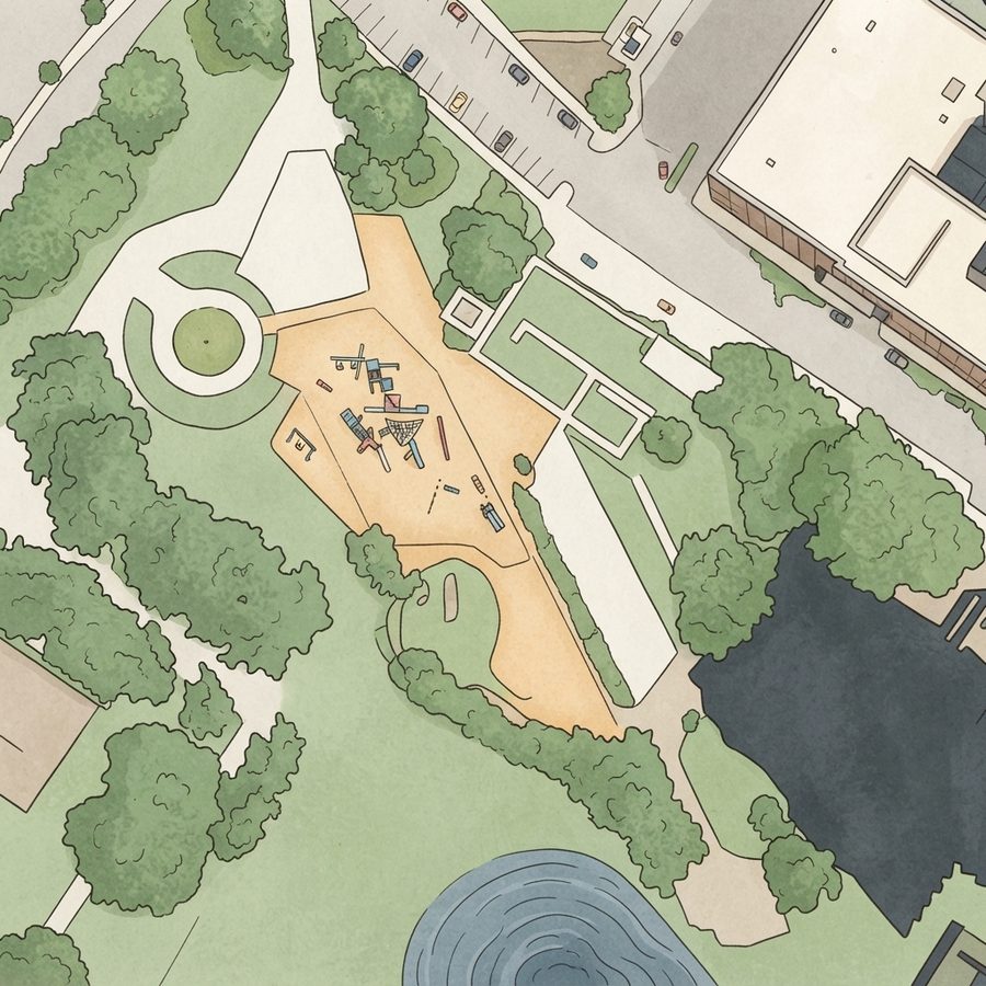 Illustrated map of Tranquillity Park