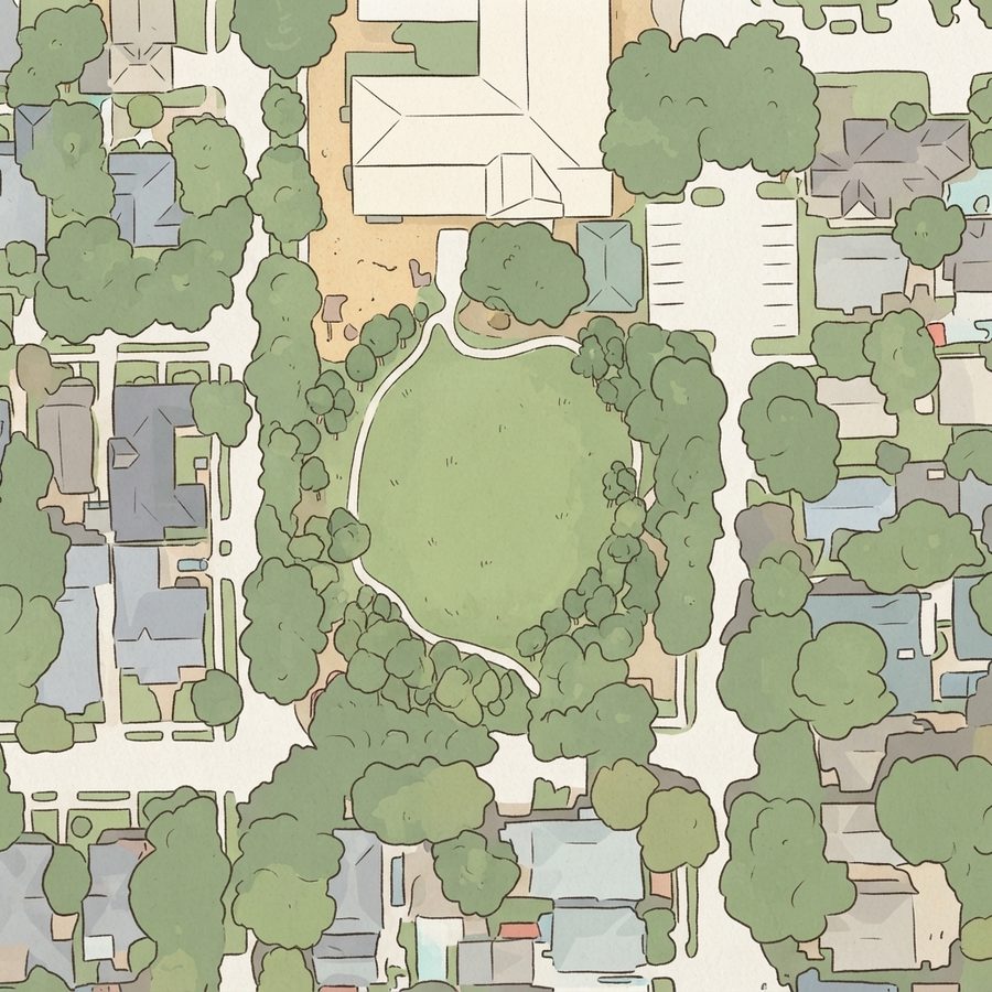 Illustrated map of Travis Spark Park