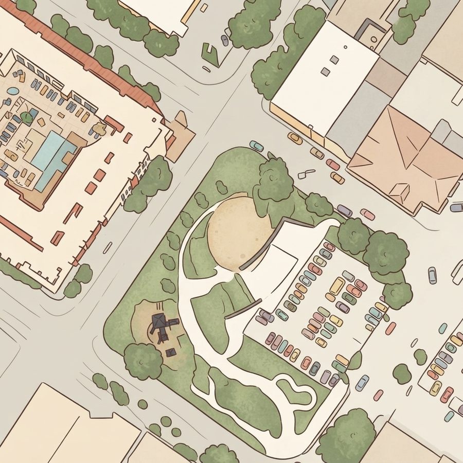 Illustrated map of Trebly Park