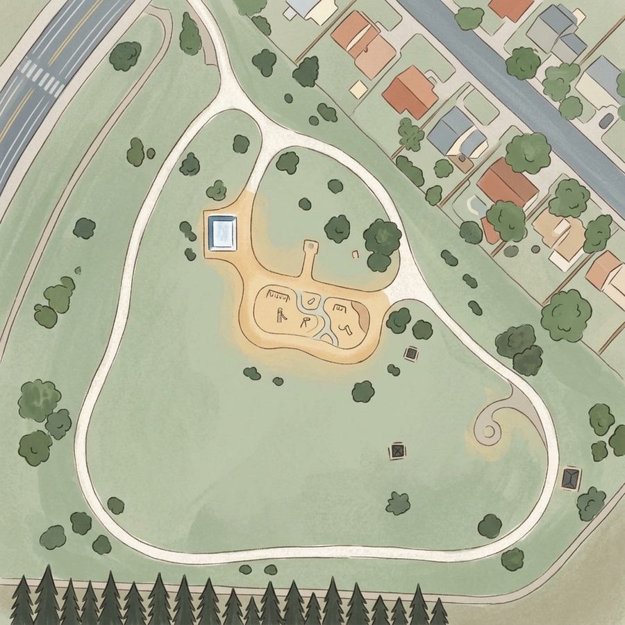 Illustrated map of Triangle Park