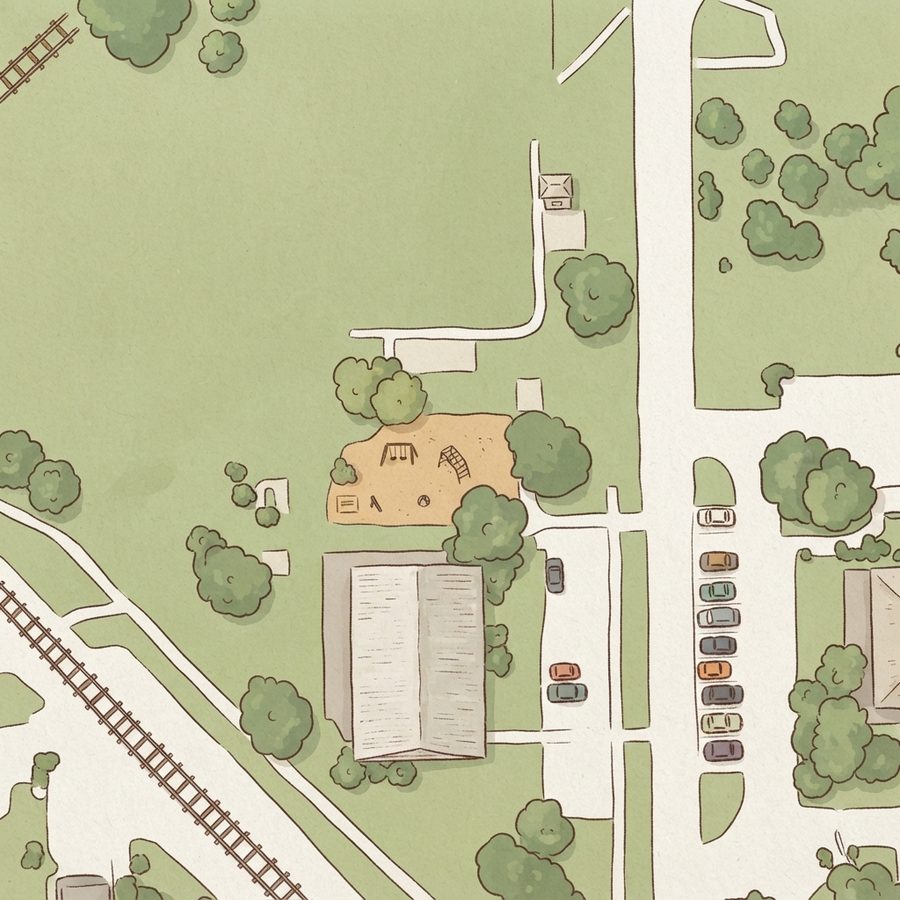 Illustrated map of Trinity Gardens Park