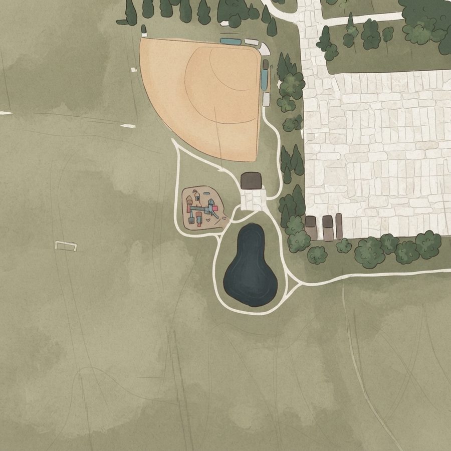 Illustrated map of Trinity Park (Cecil Lewis Park at Trinity)