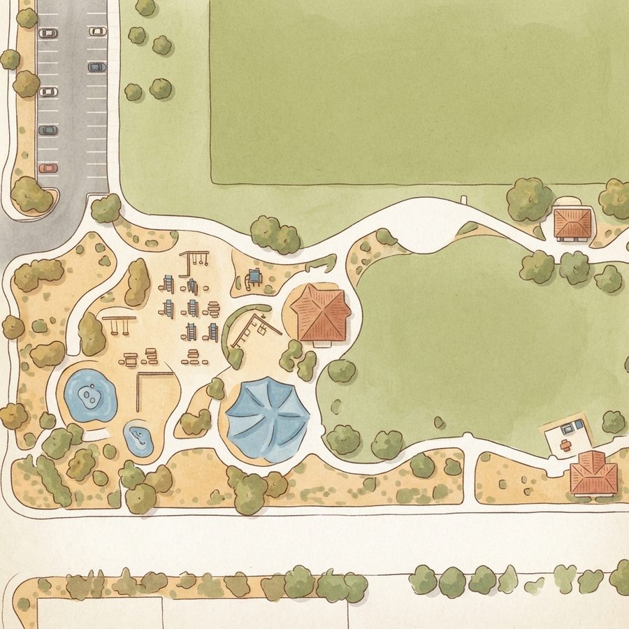 Illustrated map of Tropical Breeze Park