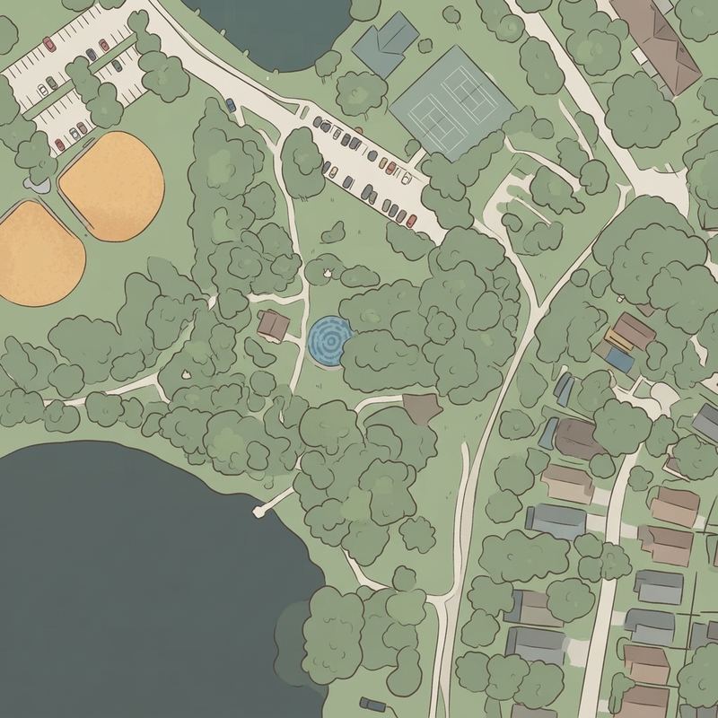 Illustrated map of Trotwood Park, Soccer Fields