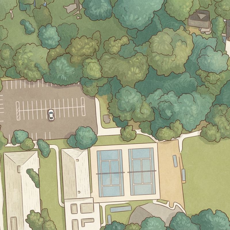 Illustrated map of Tucker Town Green
