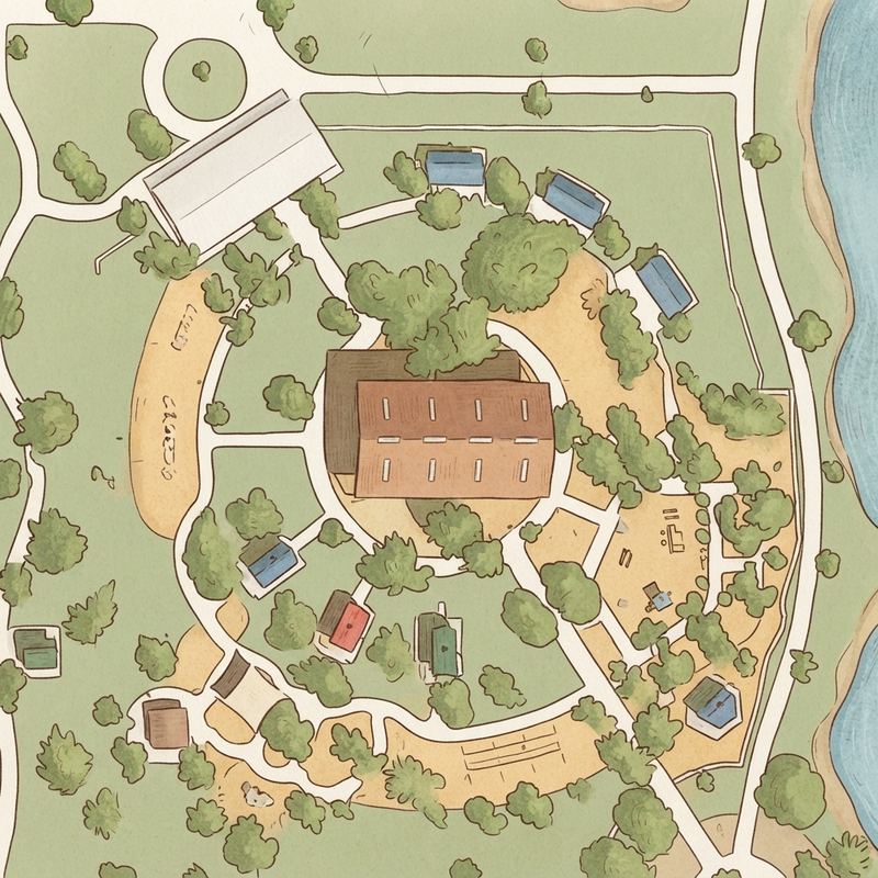 Illustrated map of Tumbleweed Park Pickleball Courts