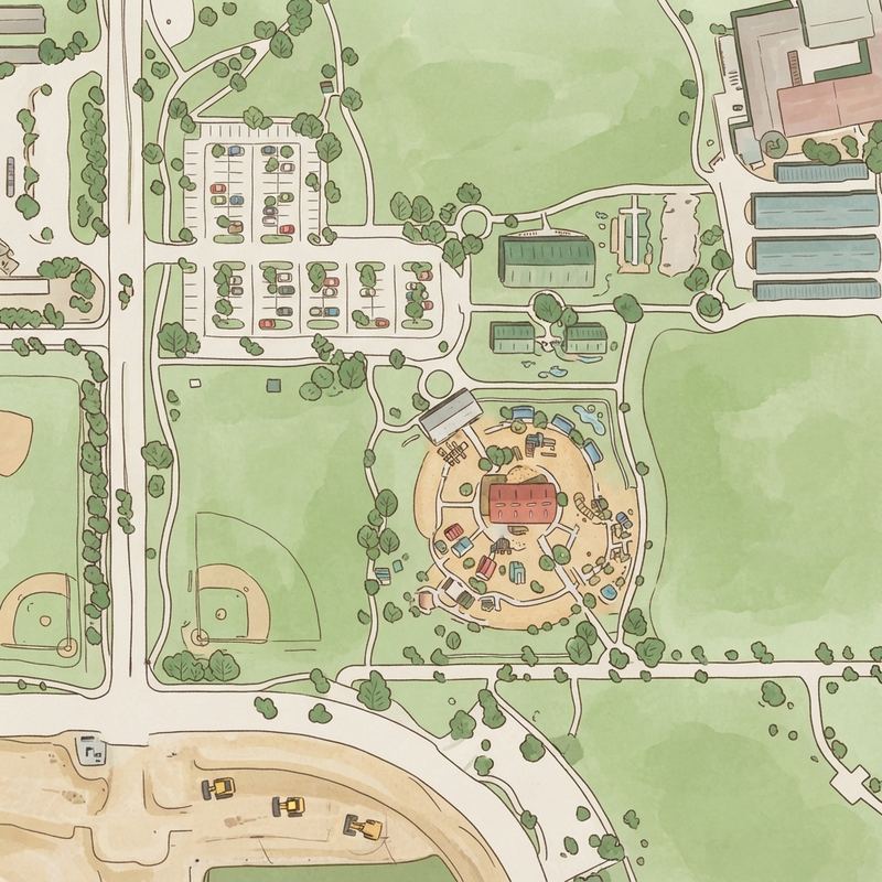 Illustrated map of Tumbleweed Park Playground
