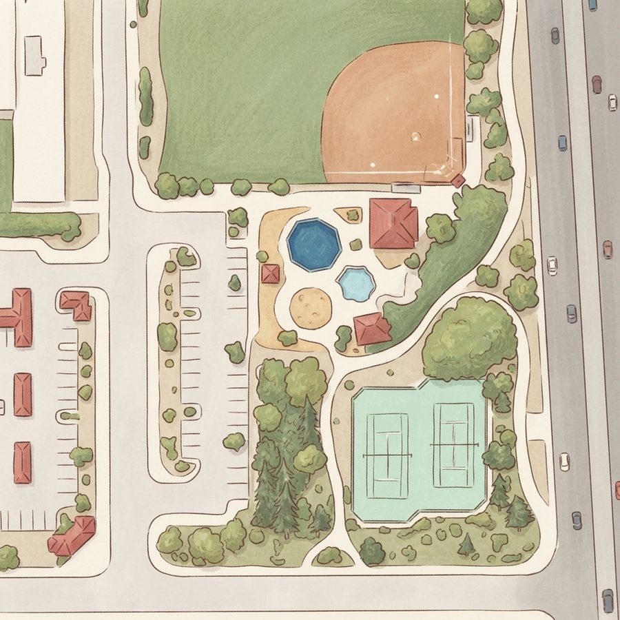 Illustrated map of Tuscany Park