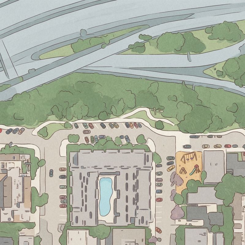 Illustrated map of Tweet Street Park