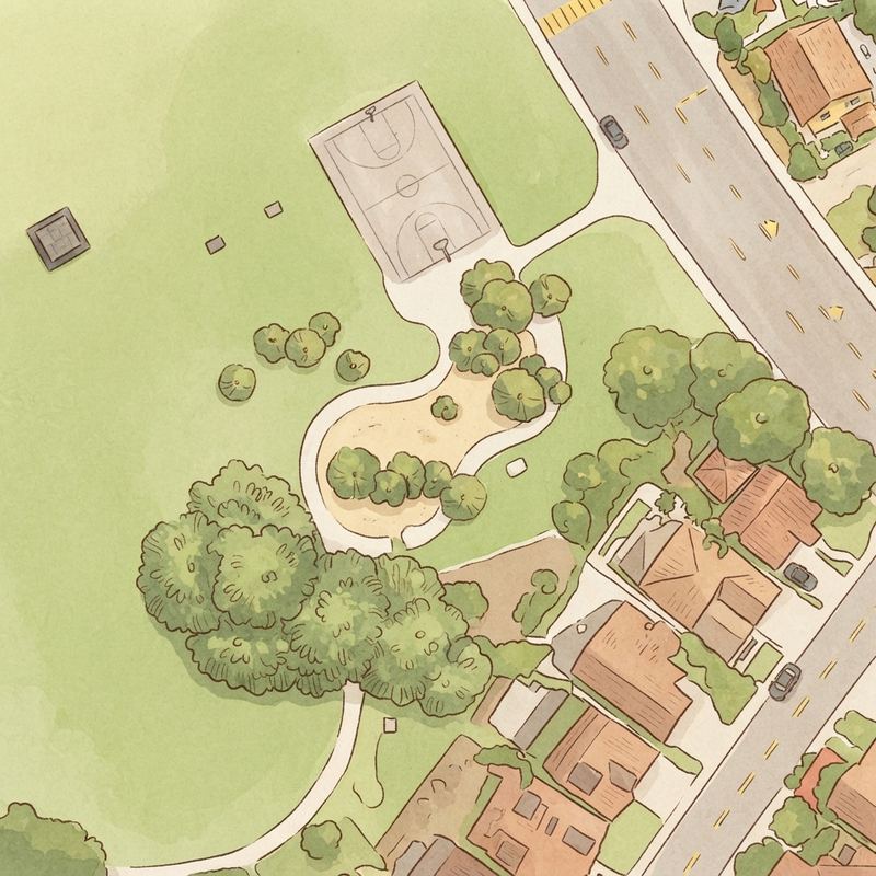 Illustrated map of Twin Trails Park