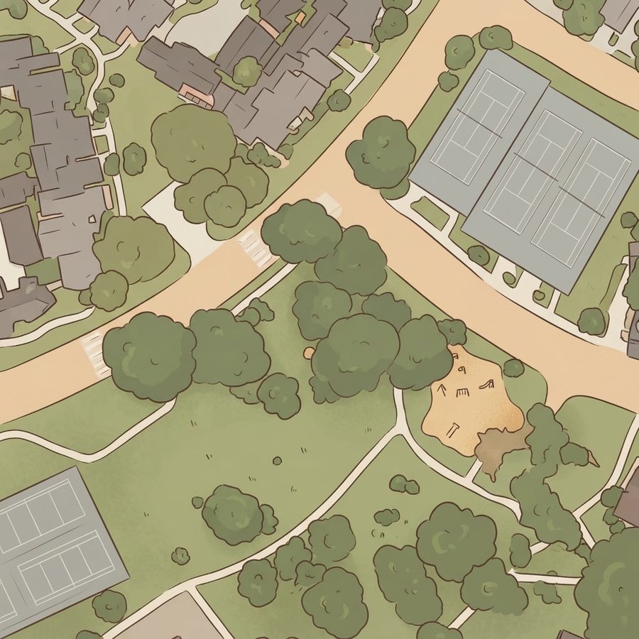 Illustrated map of University Green Park