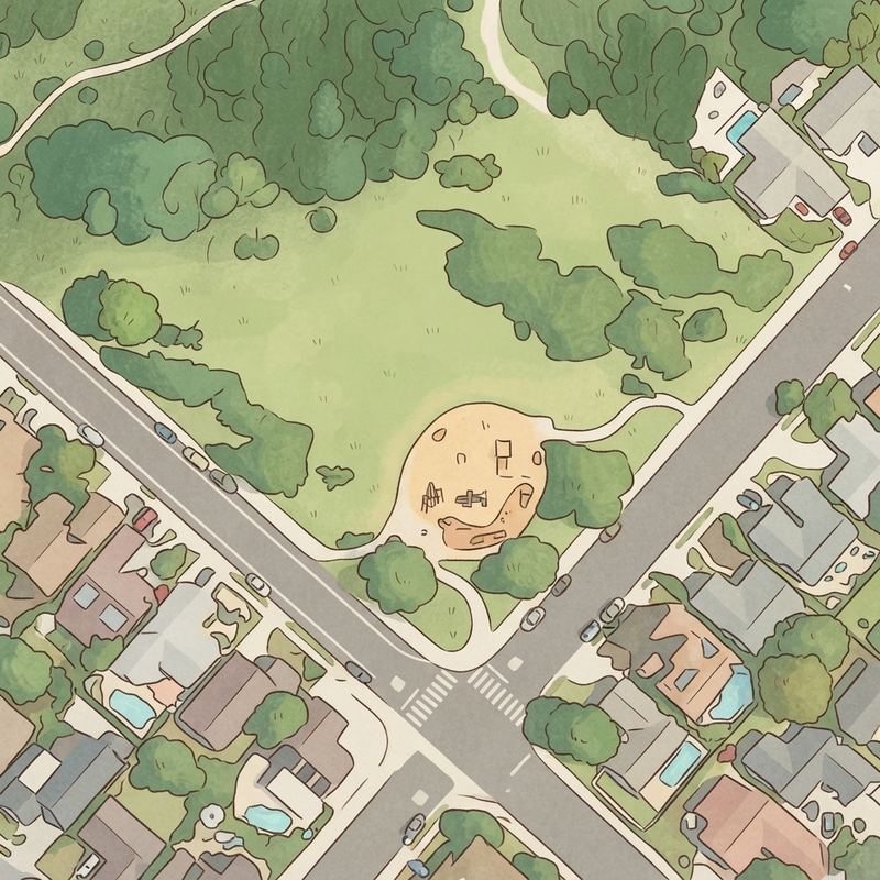 Illustrated map of University Village Park