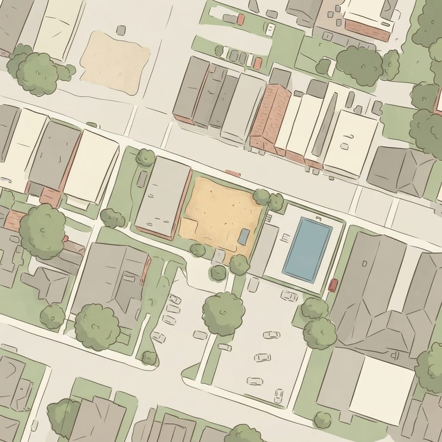Illustrated map of Uptown Park