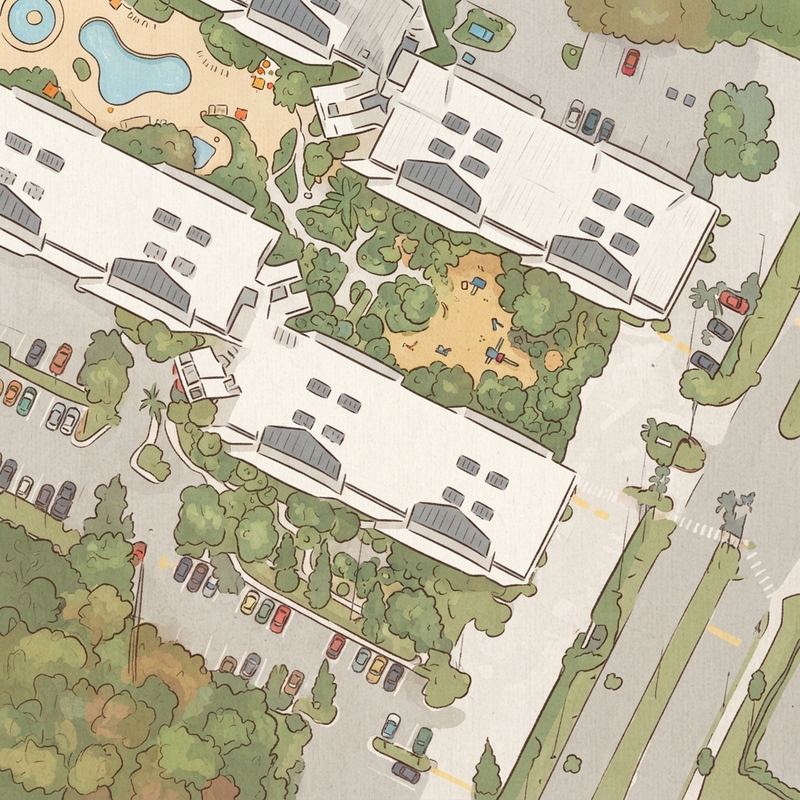 Illustrated map of Vacation Village Playground