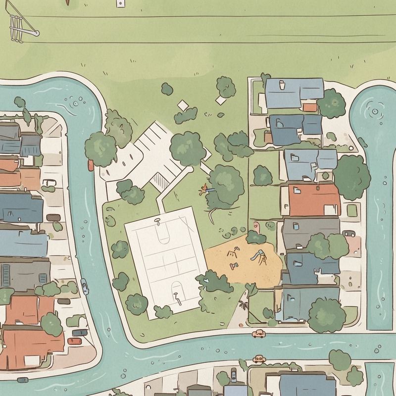 Illustrated map of Valencia Park