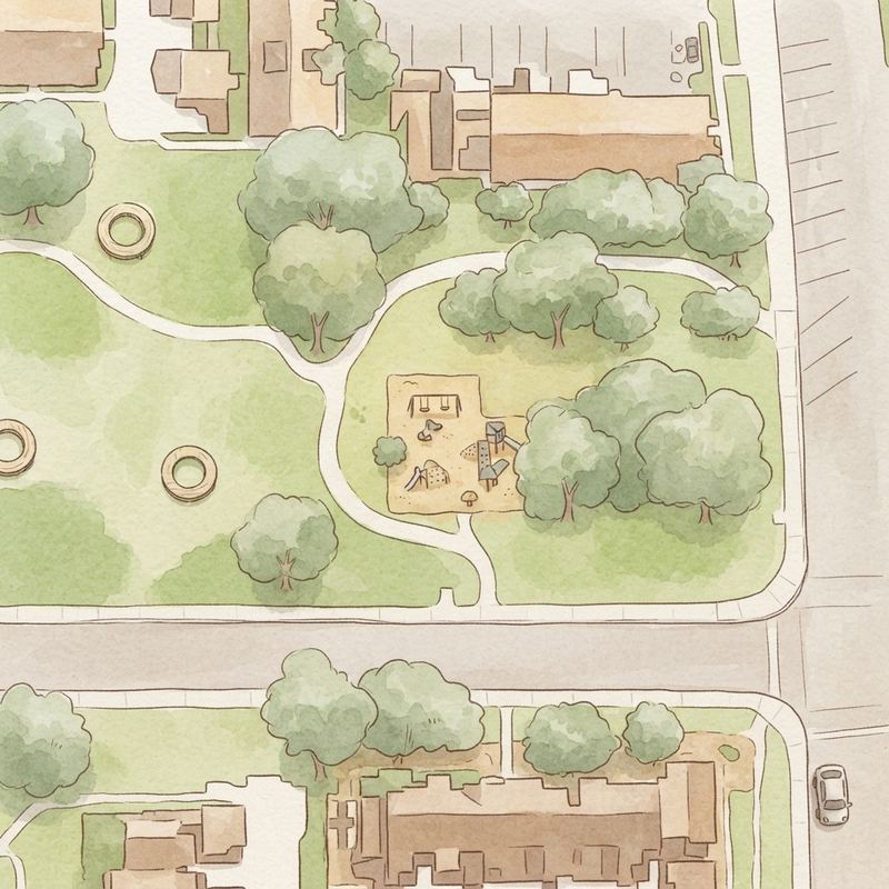 Illustrated map of Valle Lindo Park
