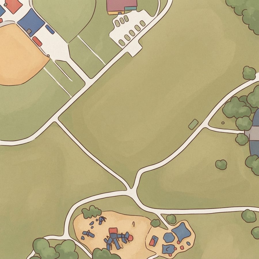 Illustrated map of Valley Creek Park