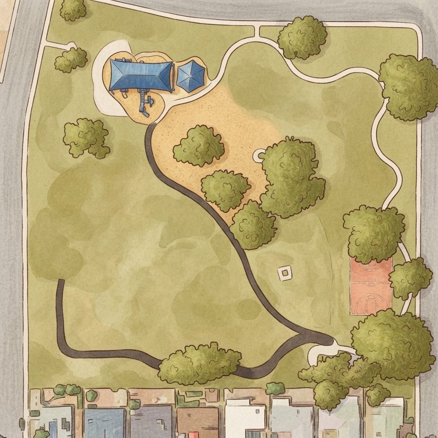 Illustrated map of Valley View Park