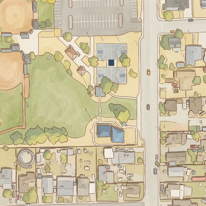 Illustrated map of Varney Park