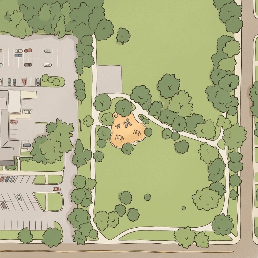 Illustrated map of Verbena Park