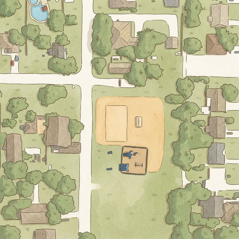 Illustrated map of Verona Park